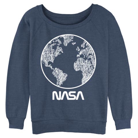 Junior's NASA Sketchy World Logo  Sweatshirt