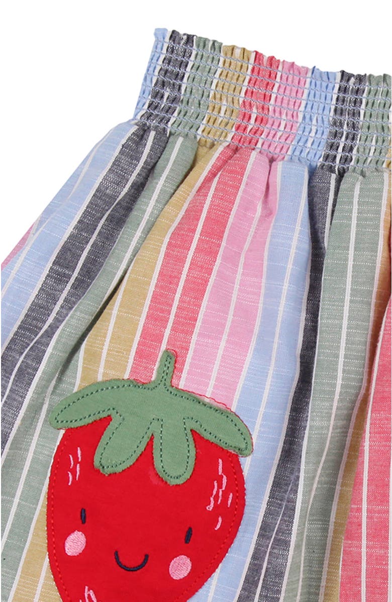Lilly + Sid Organic Cotton Rainbow Stripe Print Skirt, Alternate, color, Multi