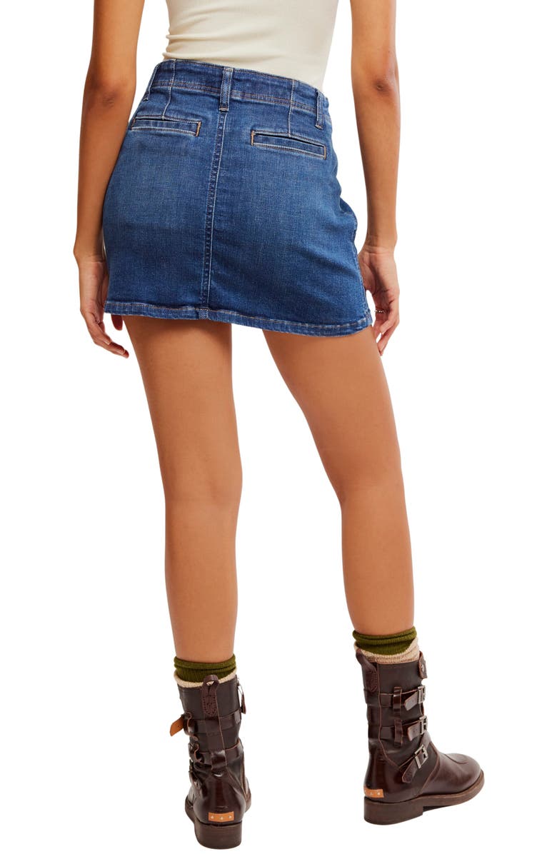 Free People Daylight Denim Miniskirt, Alternate, color, Helix