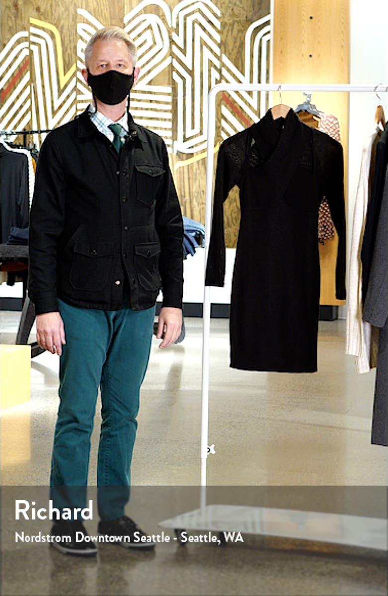 Wrap Neck Cutout Long Sleeve Knit Dress, sales video thumbnail