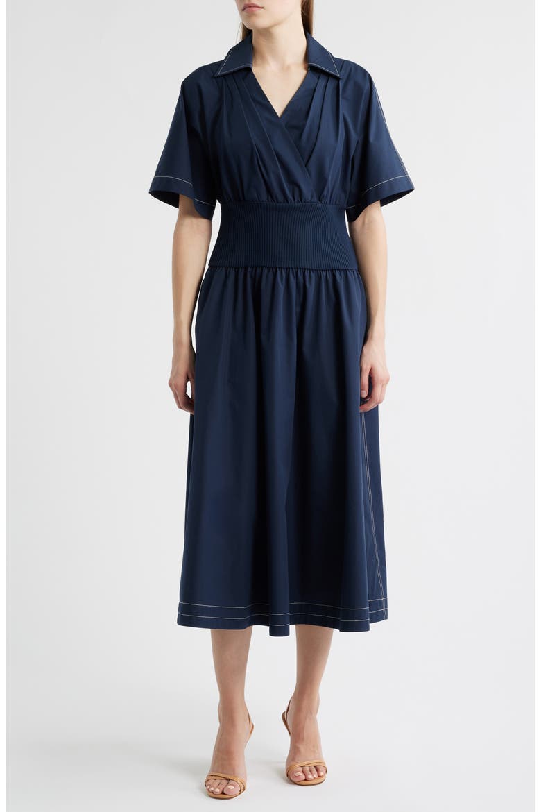 Dakari Faux Wrap Dress, Main, color, SKY CAPTAIN