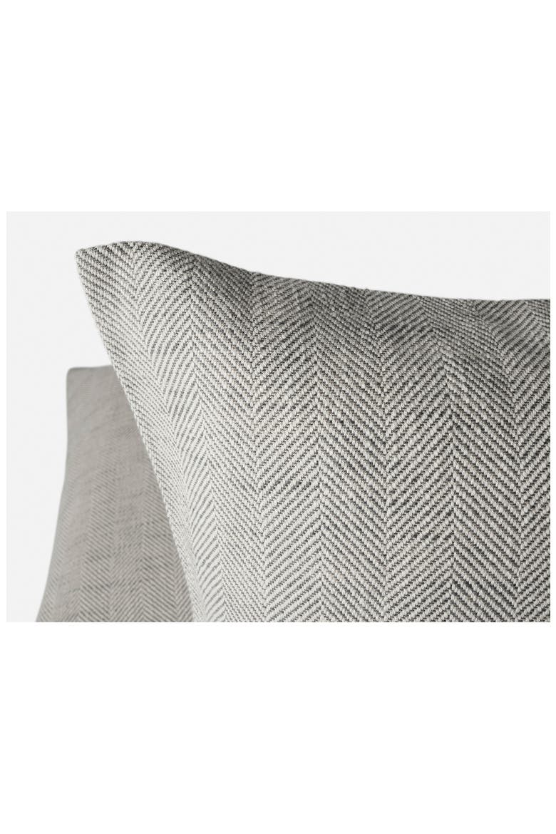 Canyon Organic Cotton Throw Pillow, Alternate, color, GRAPHITE HERRINGBONE