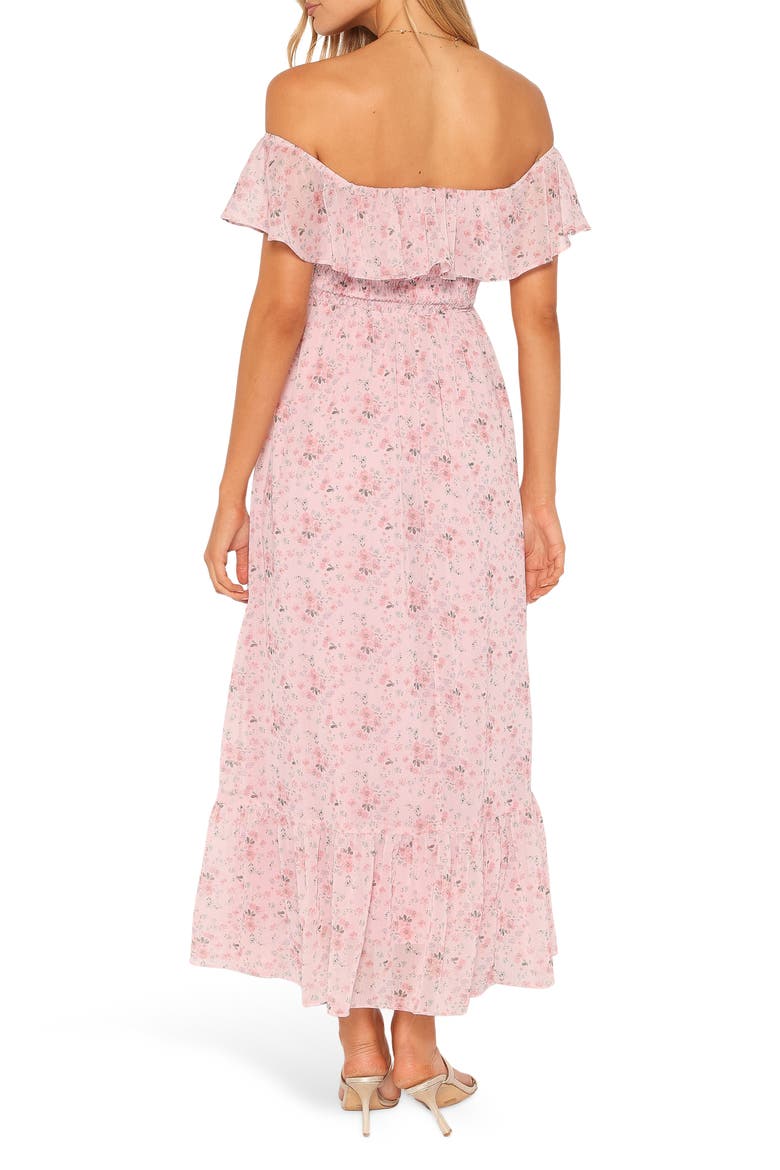 Priscilla Off the Shoulder Cotton Maxi Sundress, Alternate, color, PINK FLORAL