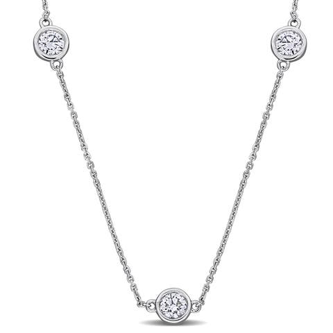 Lab-Grown Diamond Station Necklace 14k