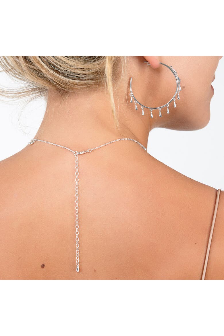Mini Drop Choker Style Necklace, Alternate, color, Sterling Silver