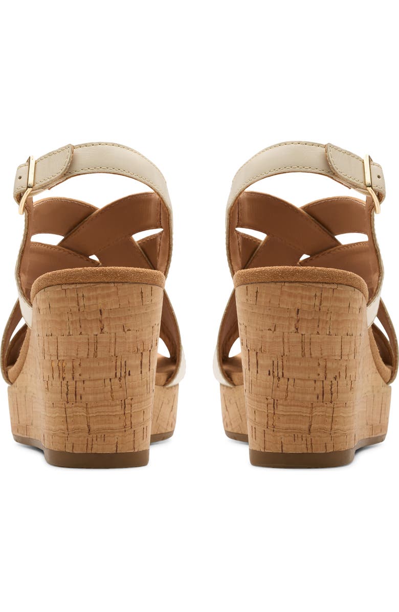 Clarks<sup>®</sup> Sabina Wedge Slingback Sandal, Alternate, color, Cream Leather
