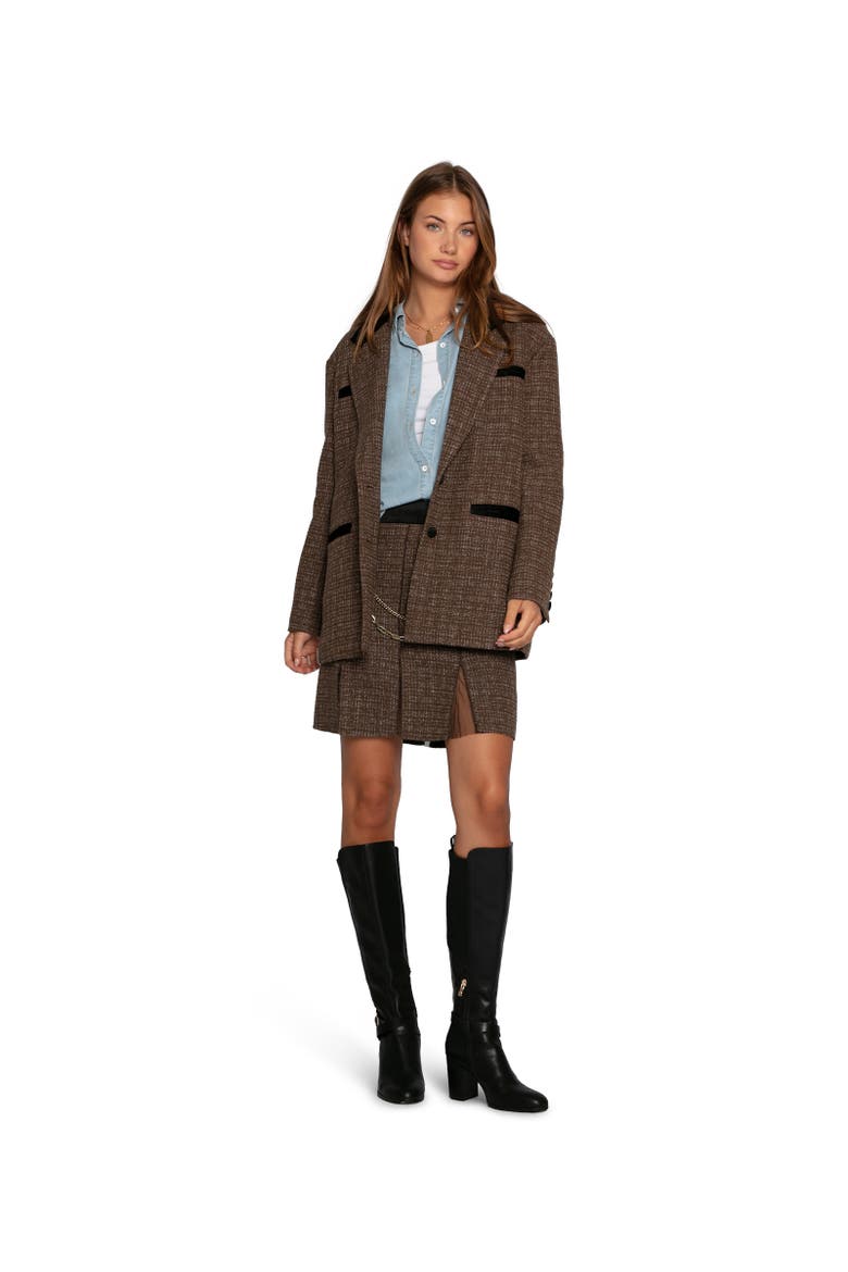 Set Me Free Tweed Skirt, Alternate, color, Brown