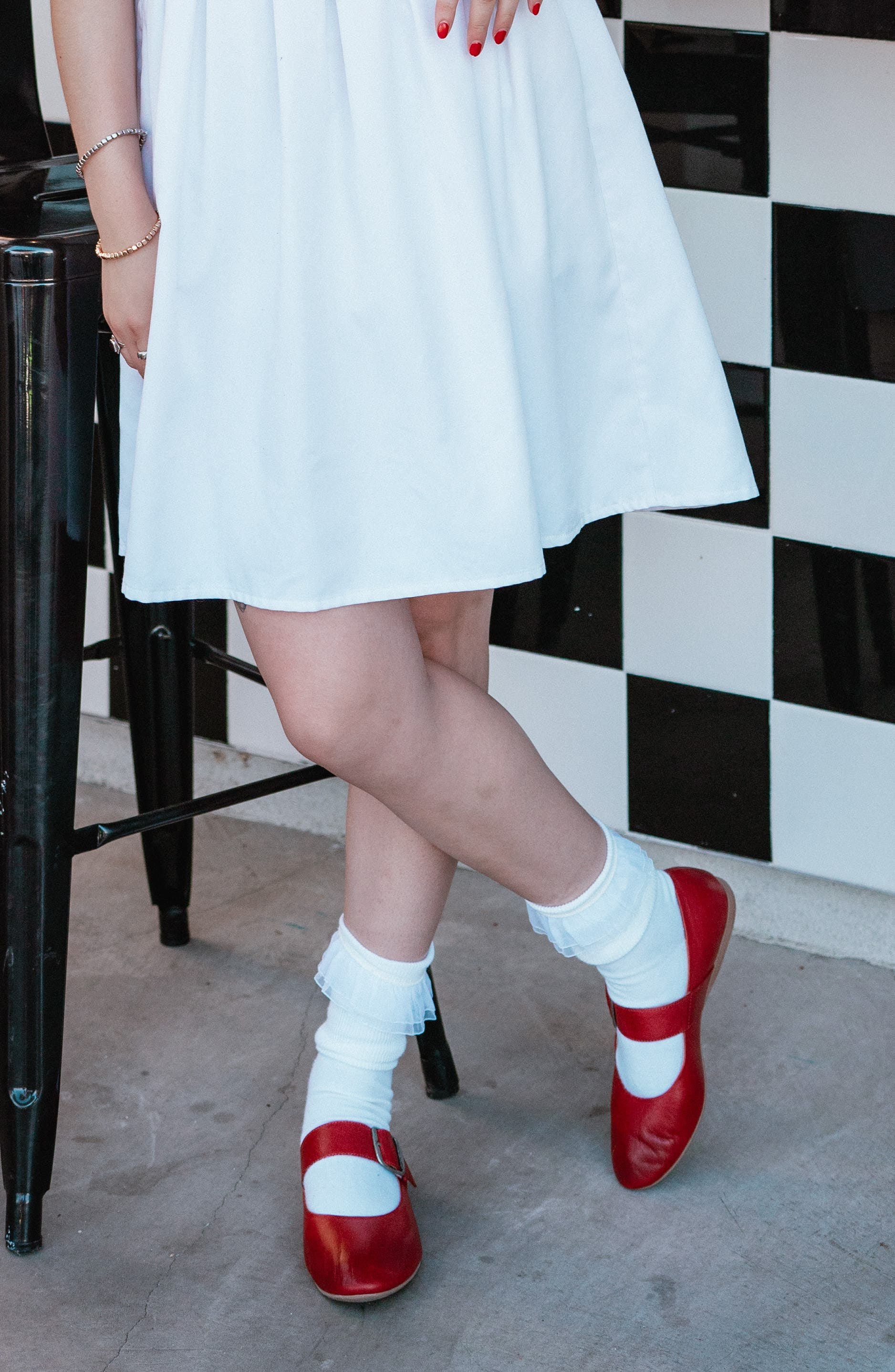Kaity Mary Jane Flat, Alternate, color, SCARLET