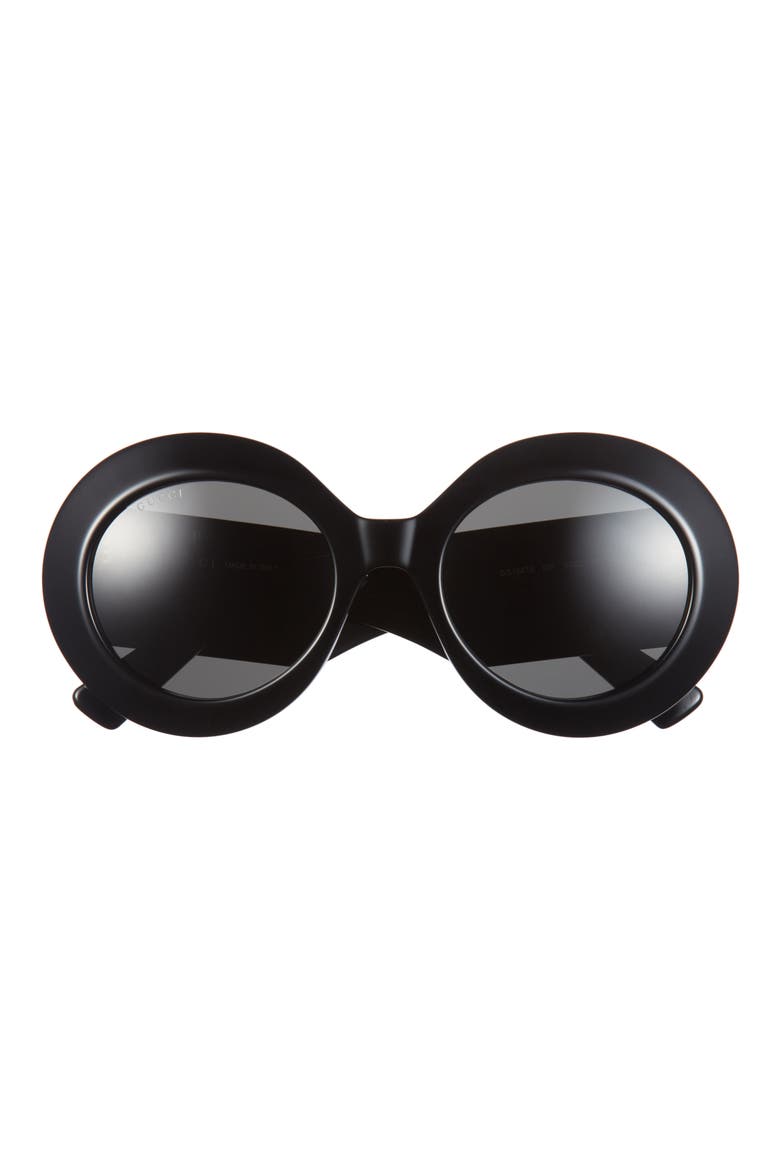 54mm Round Sunglasses, Main, color, BLACK BLACK GREY