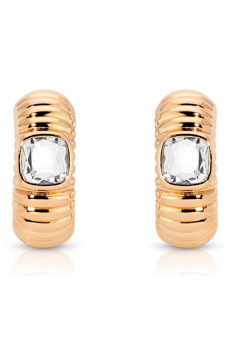 Contemporary Textured Small Hoop Earrings, Alternate, color, GOLD