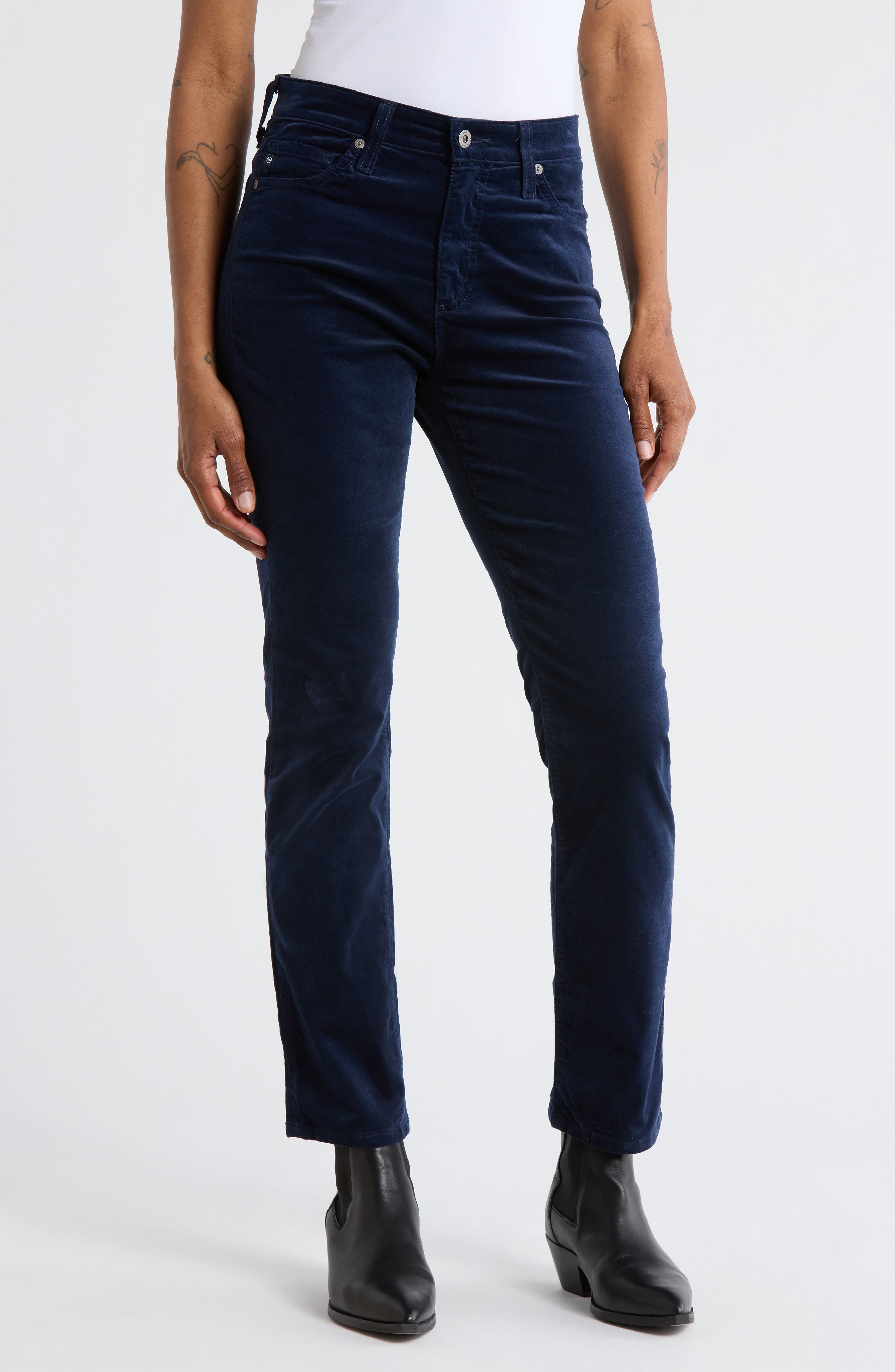 AG Mari Mid Rise Ankle Slim Straight Leg Jeans
