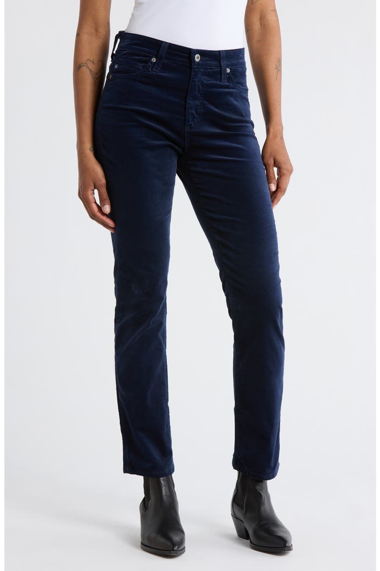 Mari Mid Rise Ankle Slim Straight Leg Jeans, Main, color, DEEP TRENCHES