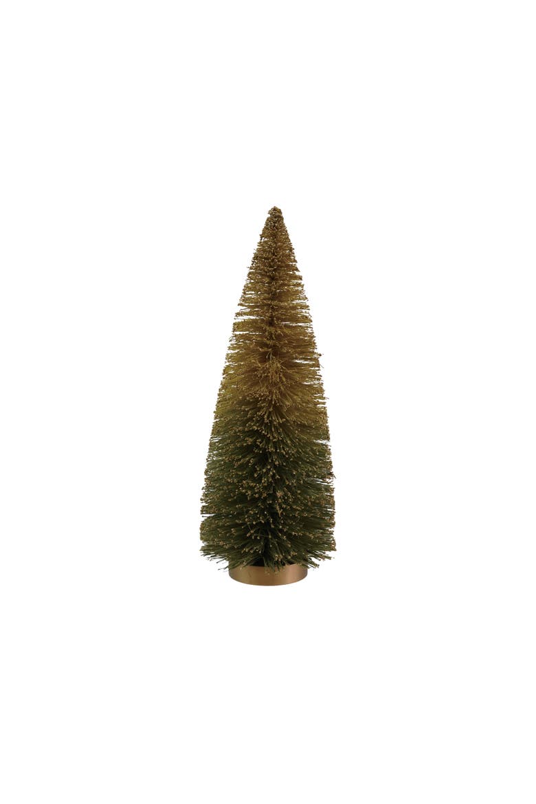 Large Sisal Bottle Brush Tree with Glitter, Green Ombre, Main, color, Green