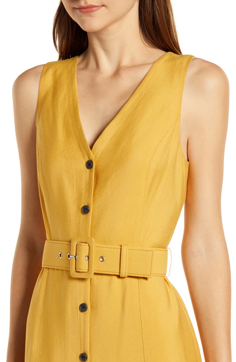 Something Navy Sleeveless Button-Up Midi Dress, Alternate, color, 