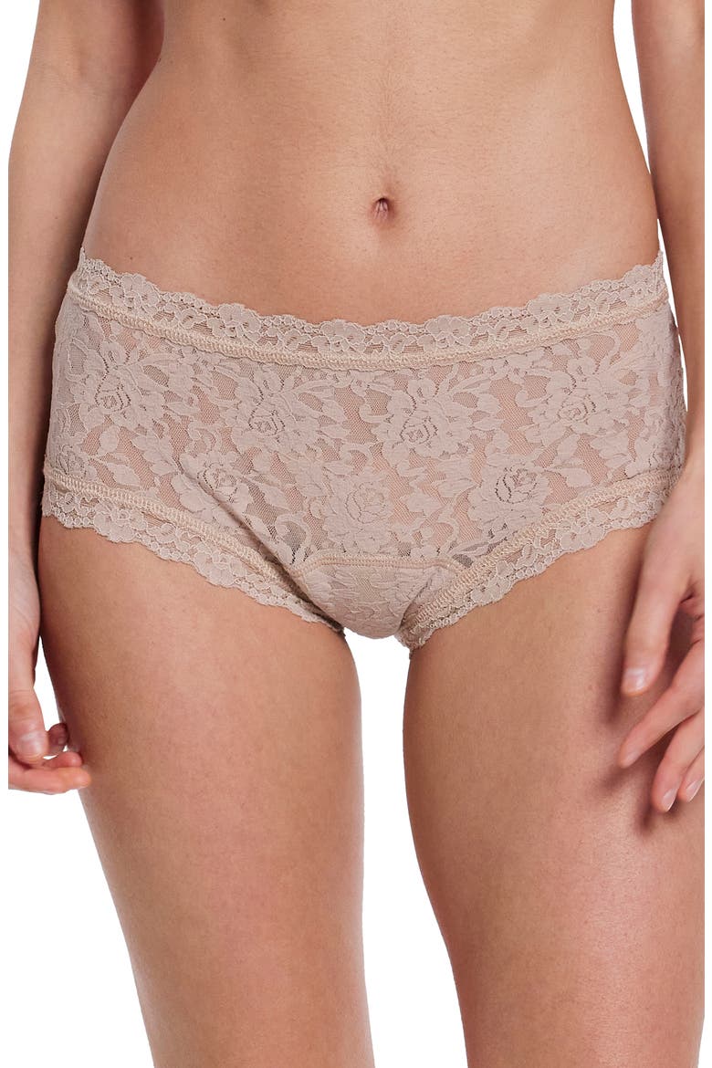 x Saalt Signature Lace® Leakproof Boyshorts, Main, color, CHAI