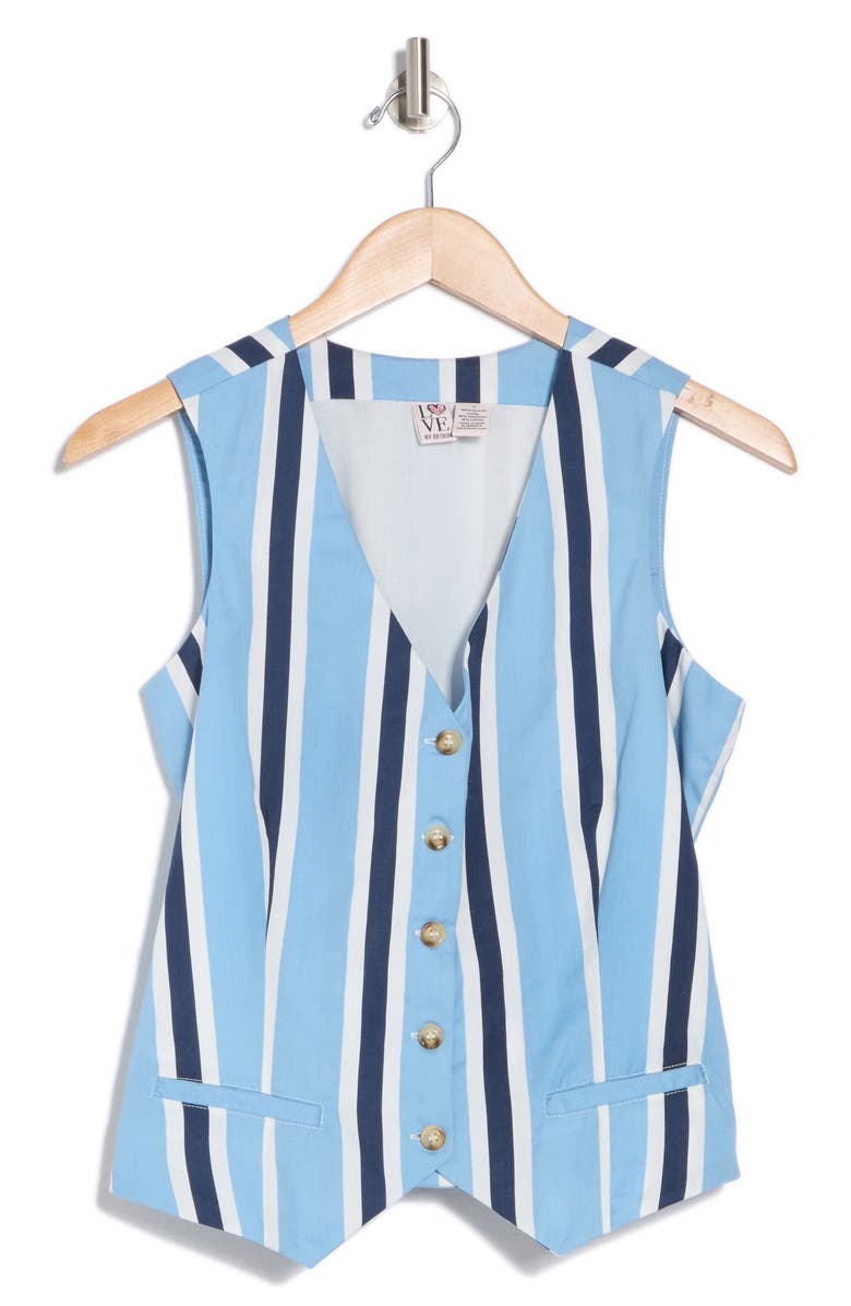 Love By Design April V-Neck Vest, Alternate, color, Chambray Stripe