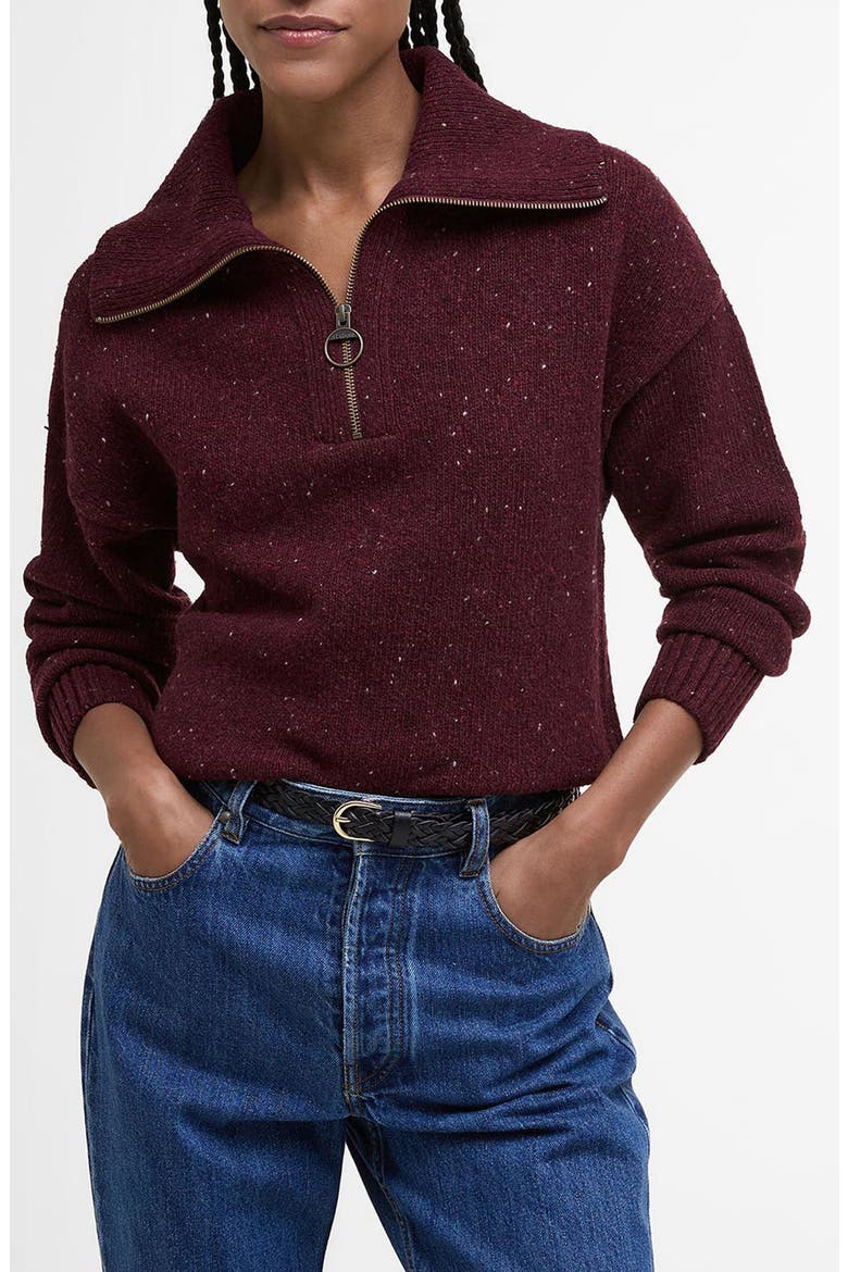 Lavensdale Wool Blend Half-Zip Sweater, Main, color, BLACK CHERRY