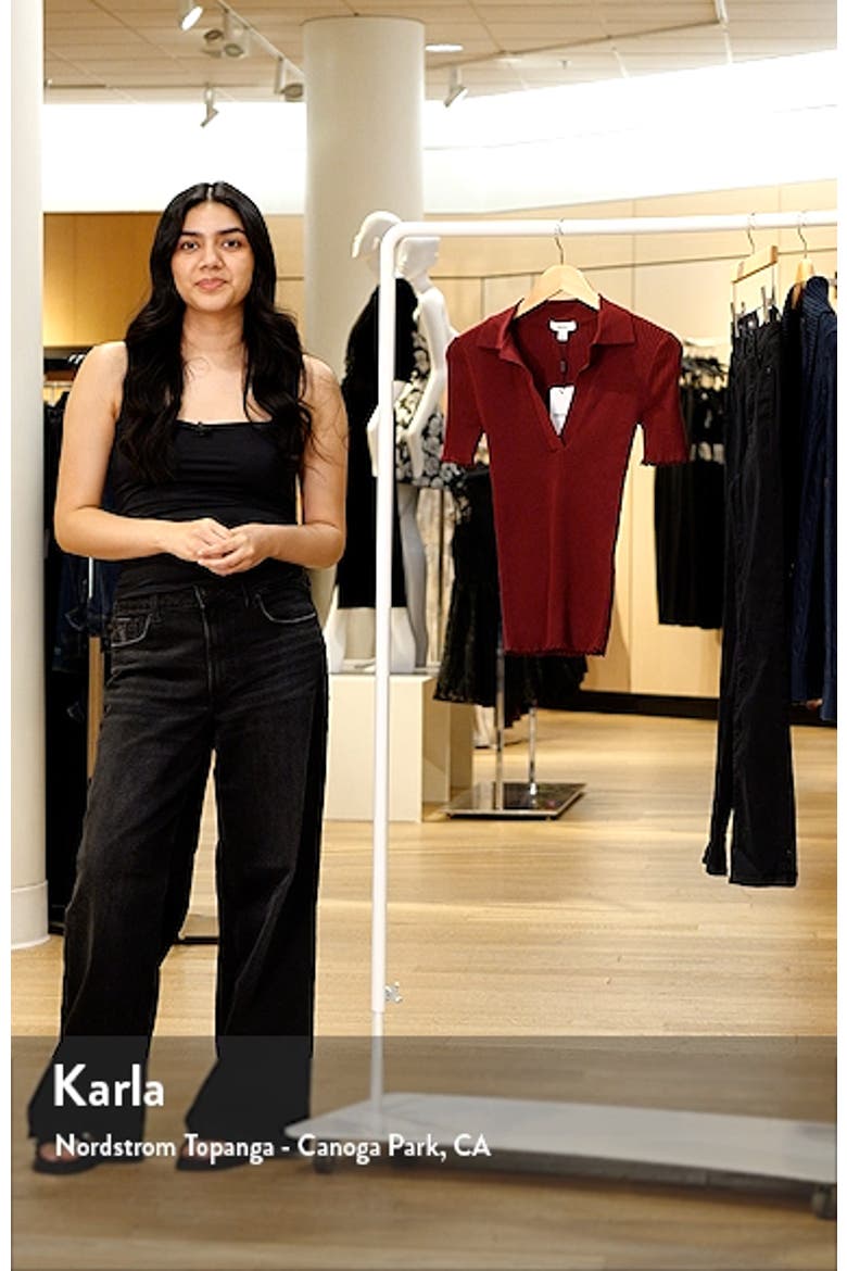 Lina Rib Cotton Blend Polo Sweater video