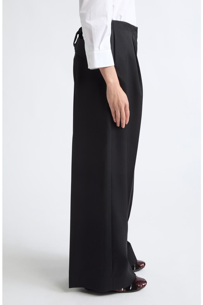 Back Bow Wide Leg Trousers, Alternate, color, BLACK