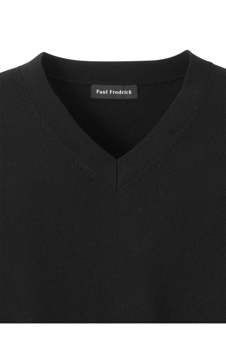 Paul Fredrick Washable Merino Wool V-neck Sweater, Alternate, color, Black