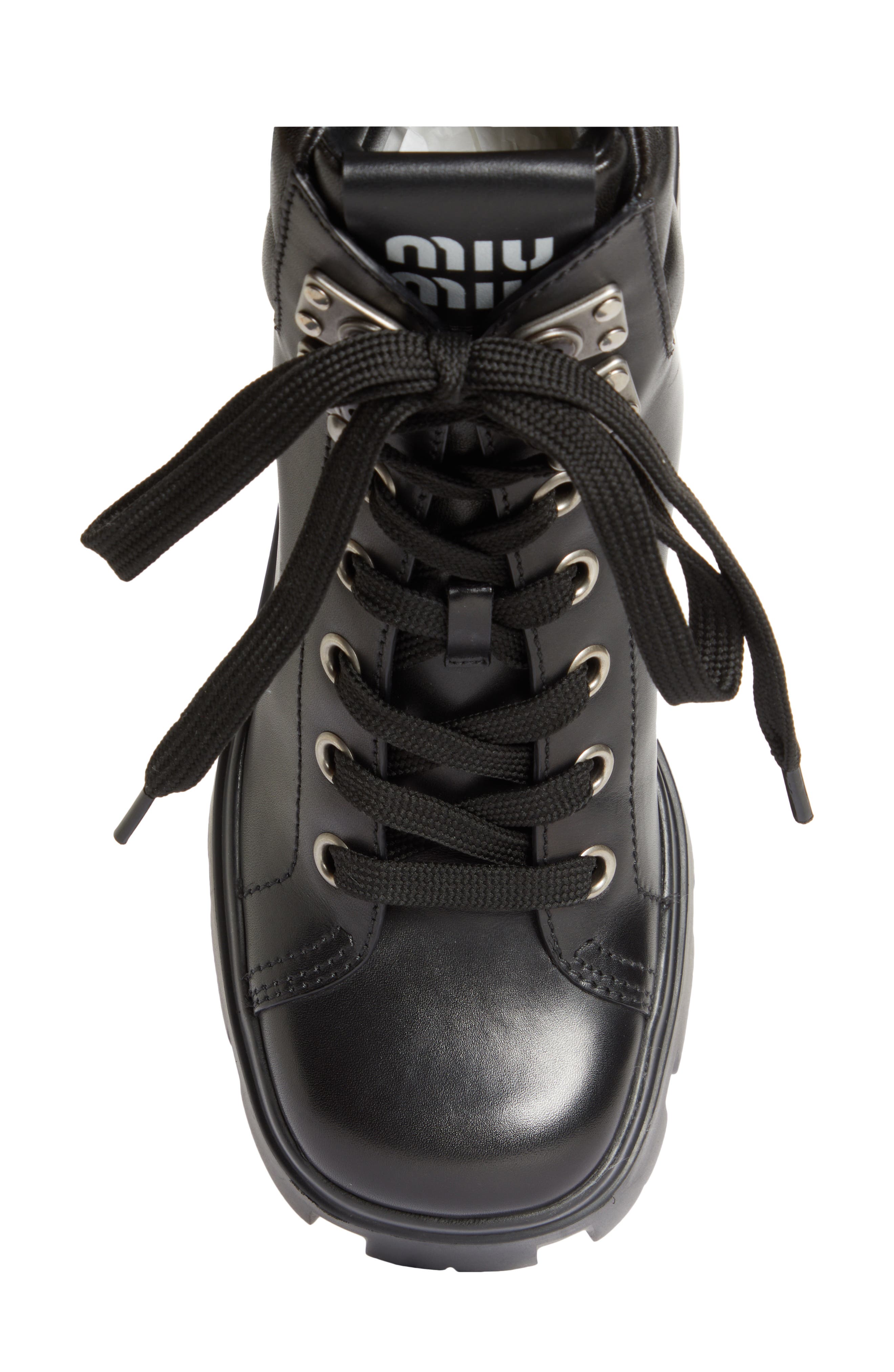 Miu Miu Lug Sole Combat Boot, Alternate, color, 