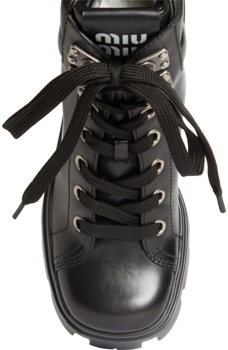 Miu Miu Lug Sole Combat Boot, Alternate, color,