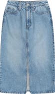 Animal Denim Midi Skirt
