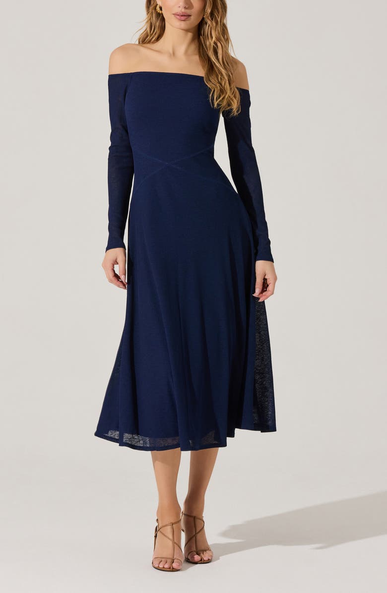 ASTR the Label Off the Shoulder Long Sleeve Knit Dress, Alternate, color,