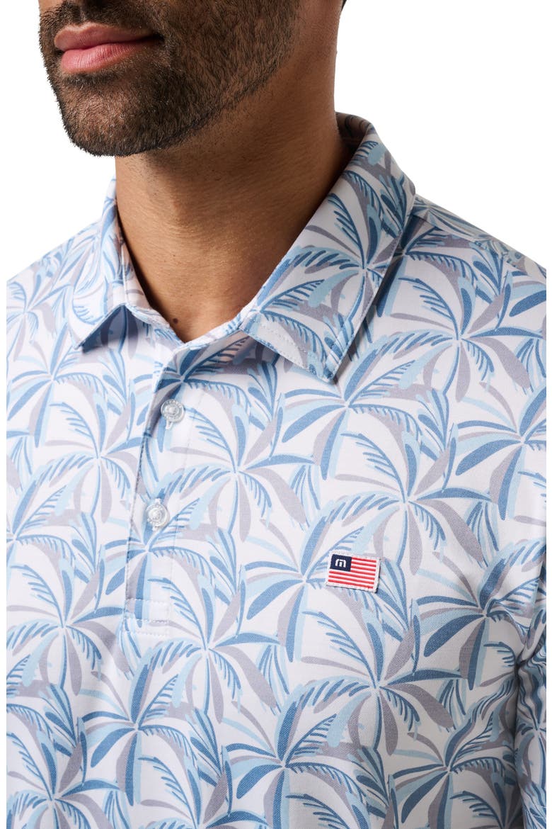 Featherweight Parade Palm Print Performance Polo, Alternate, color, WHITE
