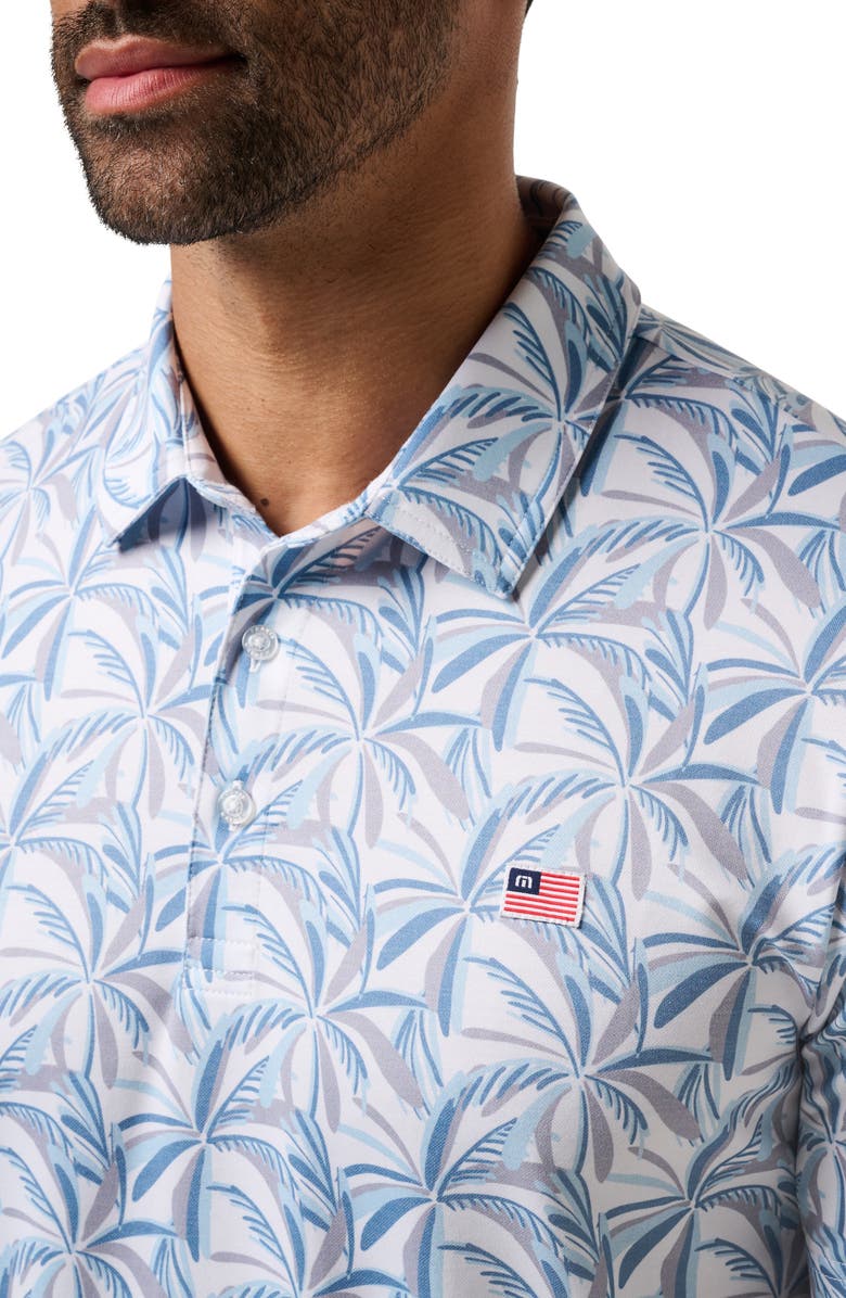 TravisMathew Featherweight Parade Palm Print Performance Polo, Alternate, color,