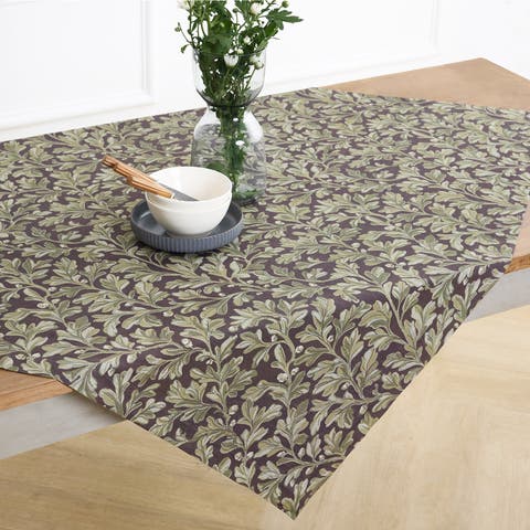 Linen Table Throw - Fallen Leaves, 52" x 52", 52" x 52"