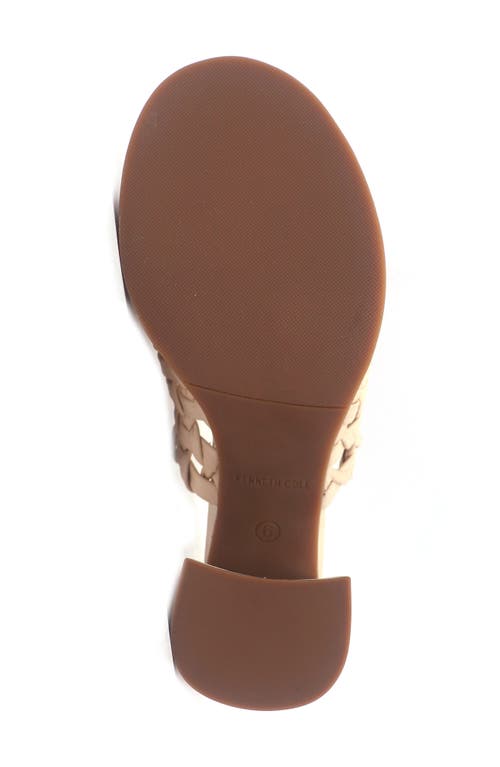 Kenneth Cole Solara Leather Woven Heel Sandal In Cream Leather