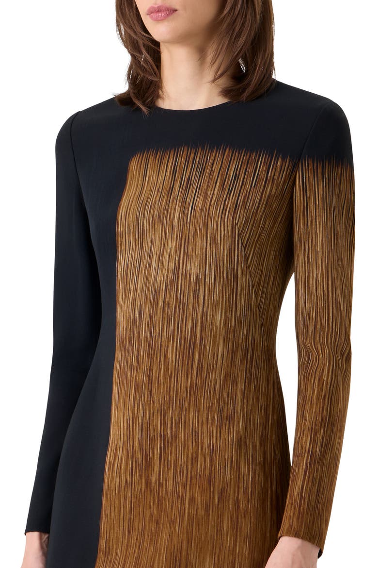 Oro Lienzo Long Sleeve Midi Dress, Alternate, color, BLACK-VICUNA