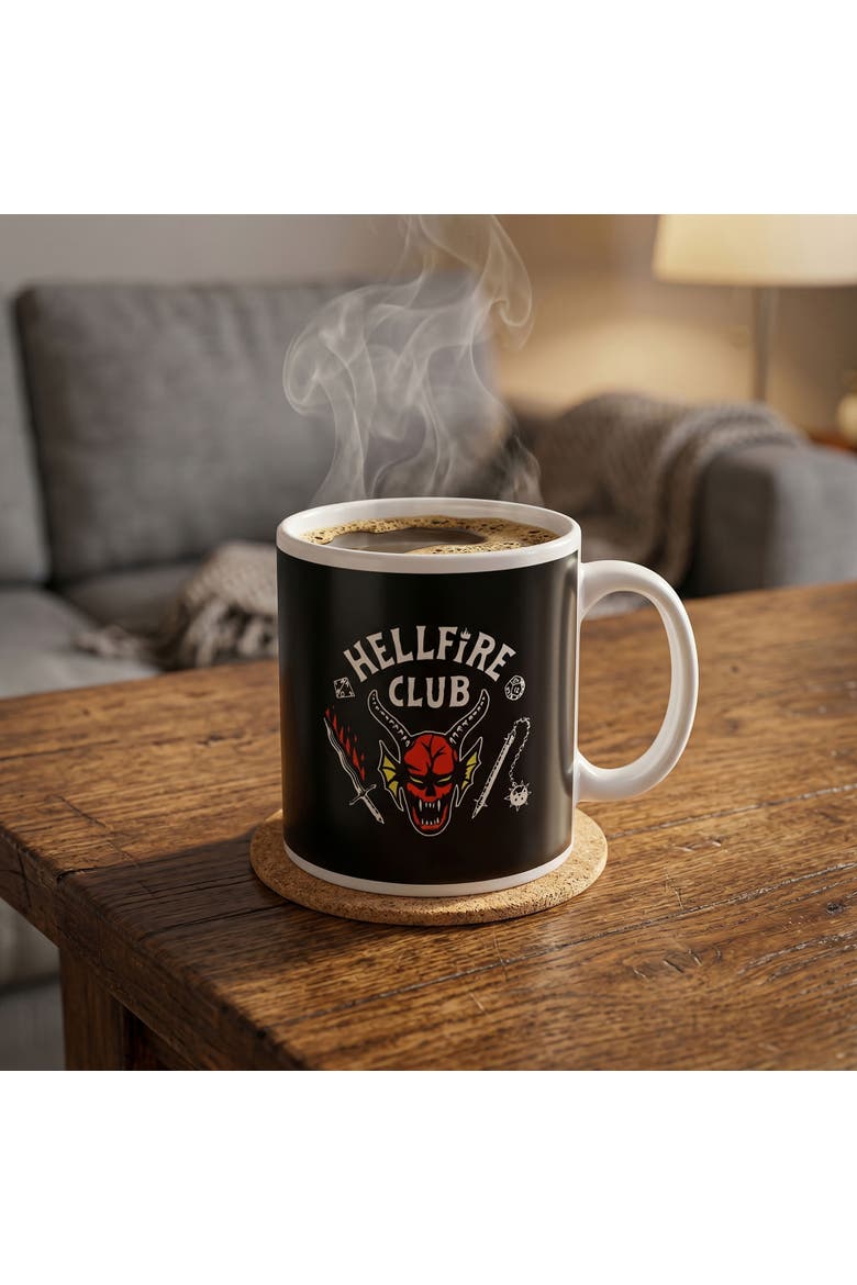20 oz Stranger Things Hellfire Club Ceramic Mug, Alternate, color, Black
