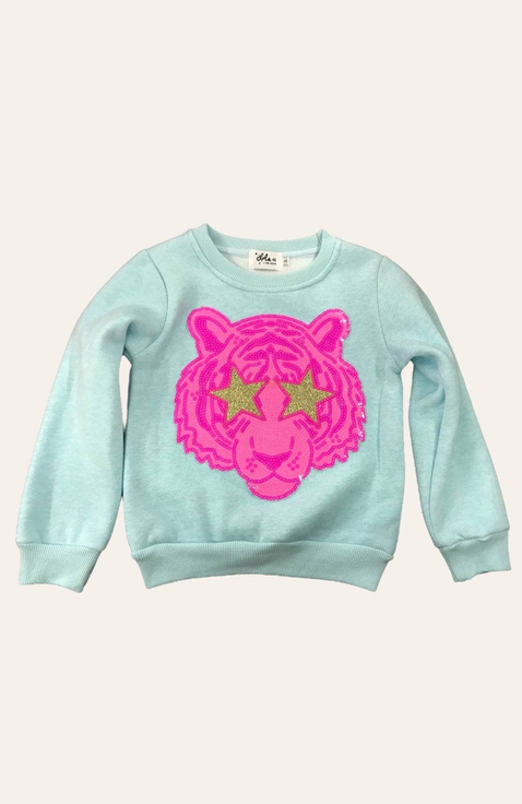 Neon Sequin Tiger Sweatshirt
