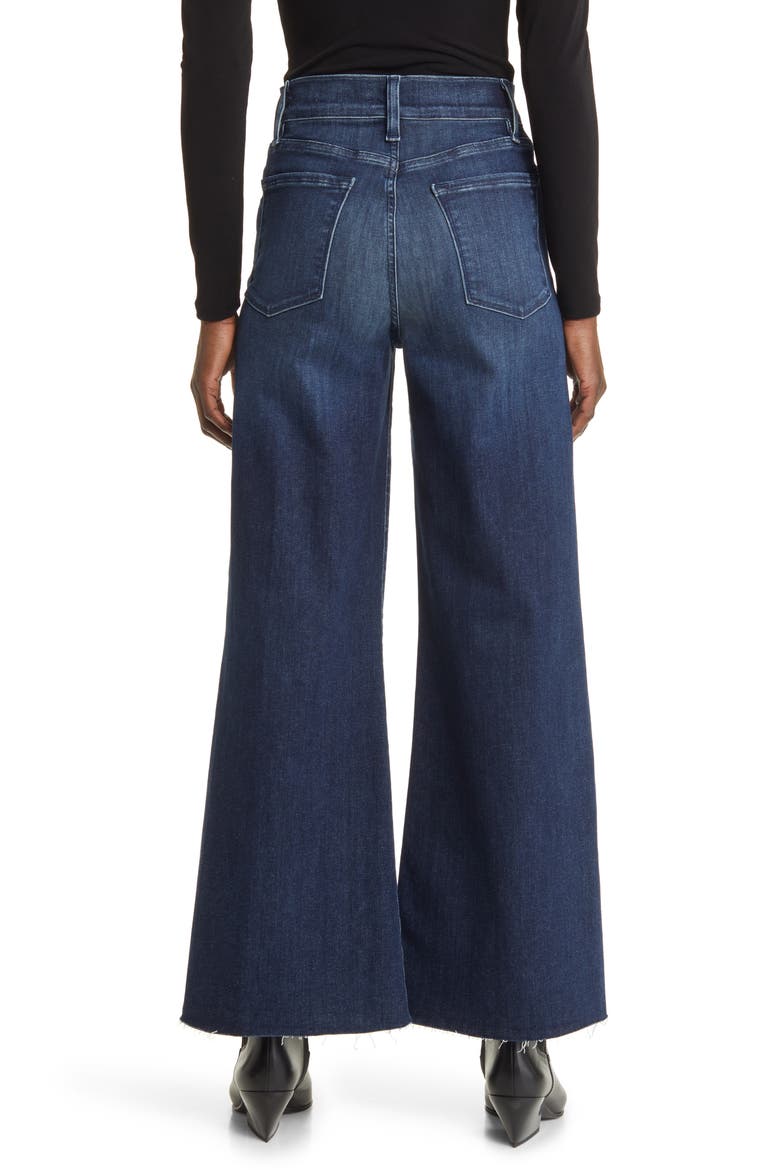 Le Palazzo Raw Hem High Waist Crop Wide Leg Jeans, Alternate, color, NAPLES