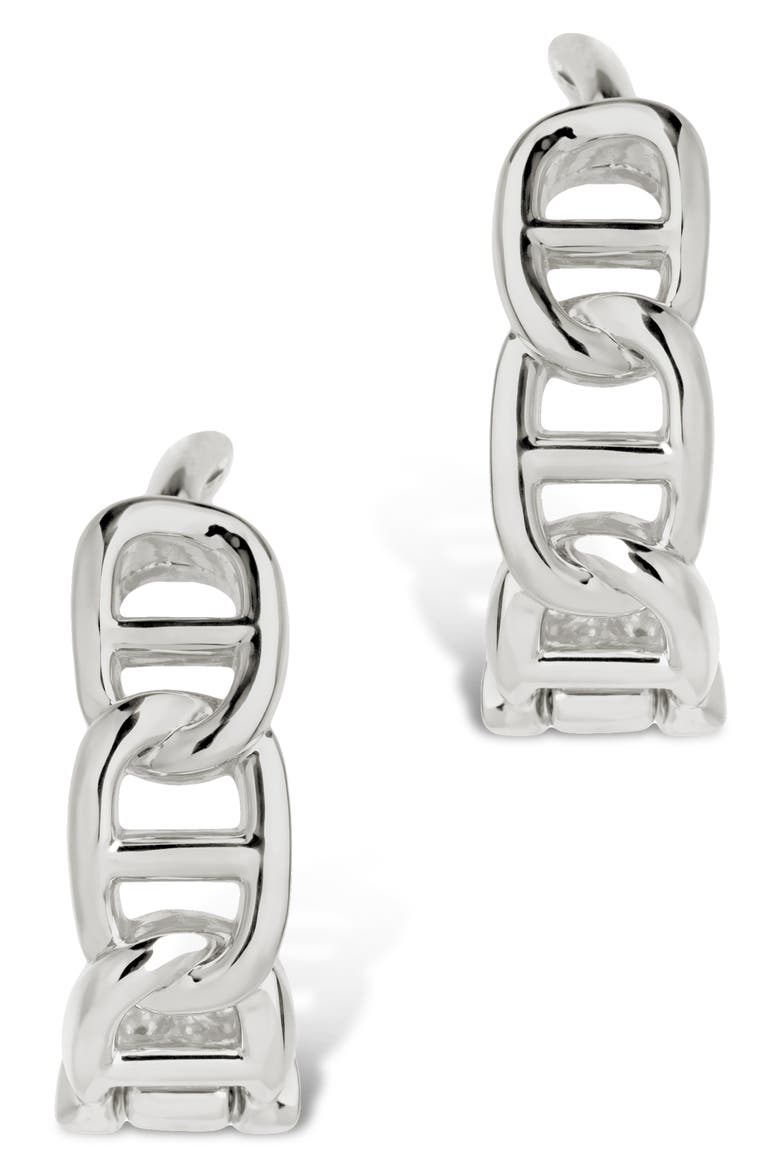 Haylee Mariner Link Hoop Earrings, Alternate, color, SILVER