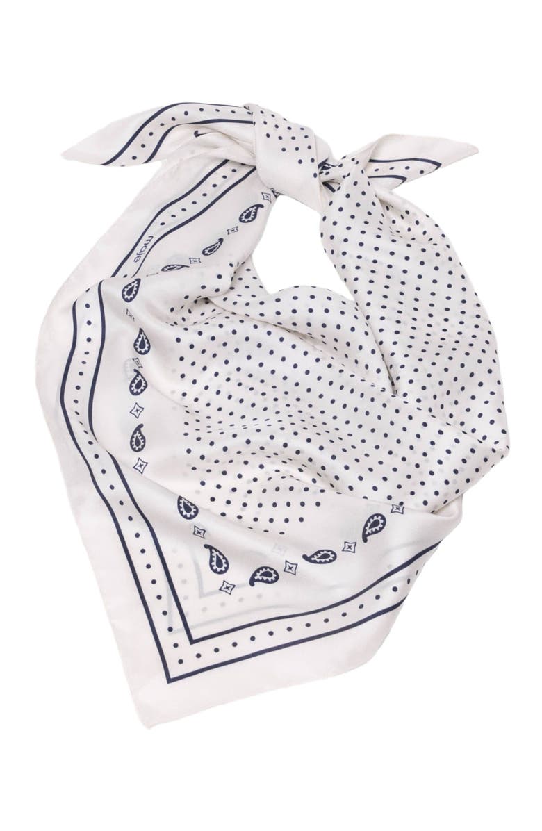 maje 90x90 printed silk scarf, Alternate, color, Ecru