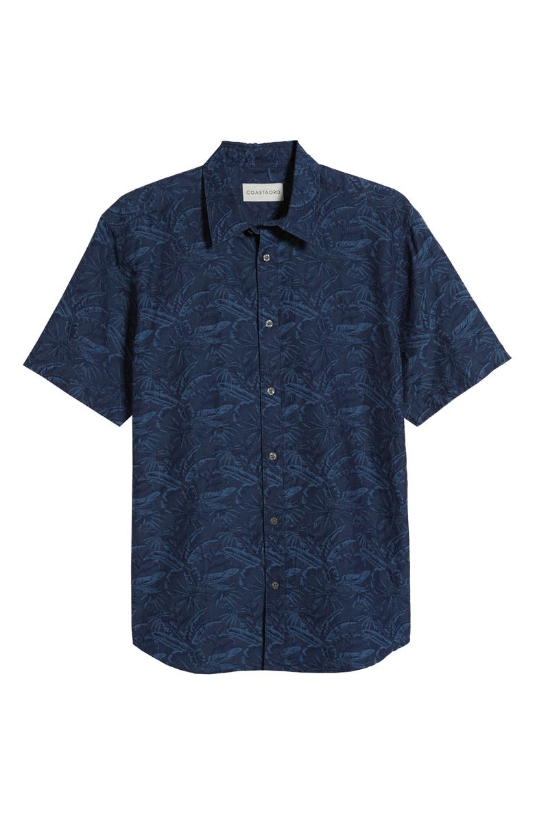 Coastaoro Venice Regular Fit Palm Print Shirt, Alternate, color, 