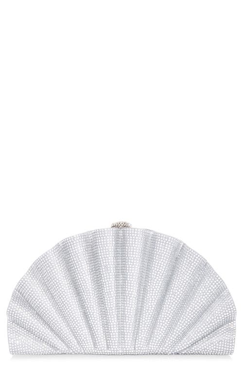 Judith Leiber Couture Origami Fan Crystal Embellished Satin Clutch