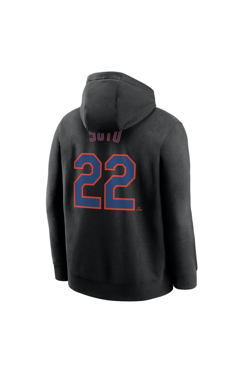 Nike Men's Nike Juan Soto Black New York Mets Player Name & Number Club Fleece Pullover Hoodie, Alternate, color, Black