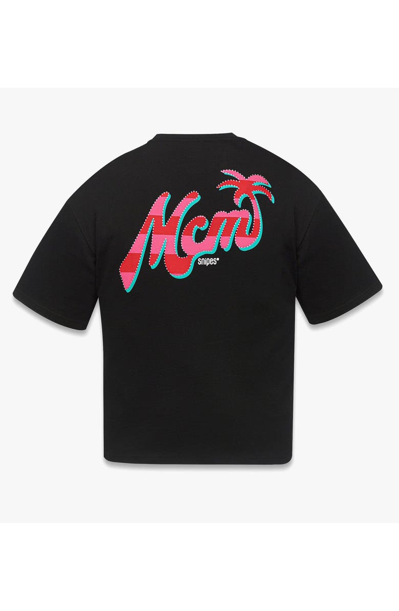 MCM x SNIPES Rhinestone Logo T-Shirt, Alternate, color, Black