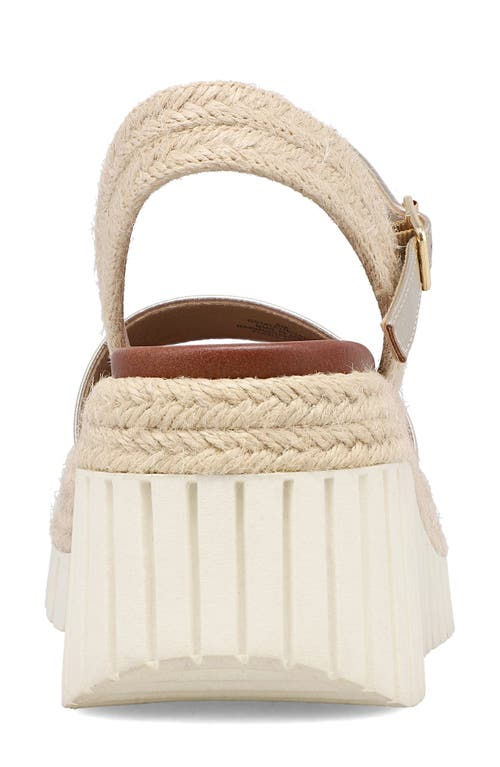Mia Yanis Ankle Strap Platform Wedge Sandal In Gold
