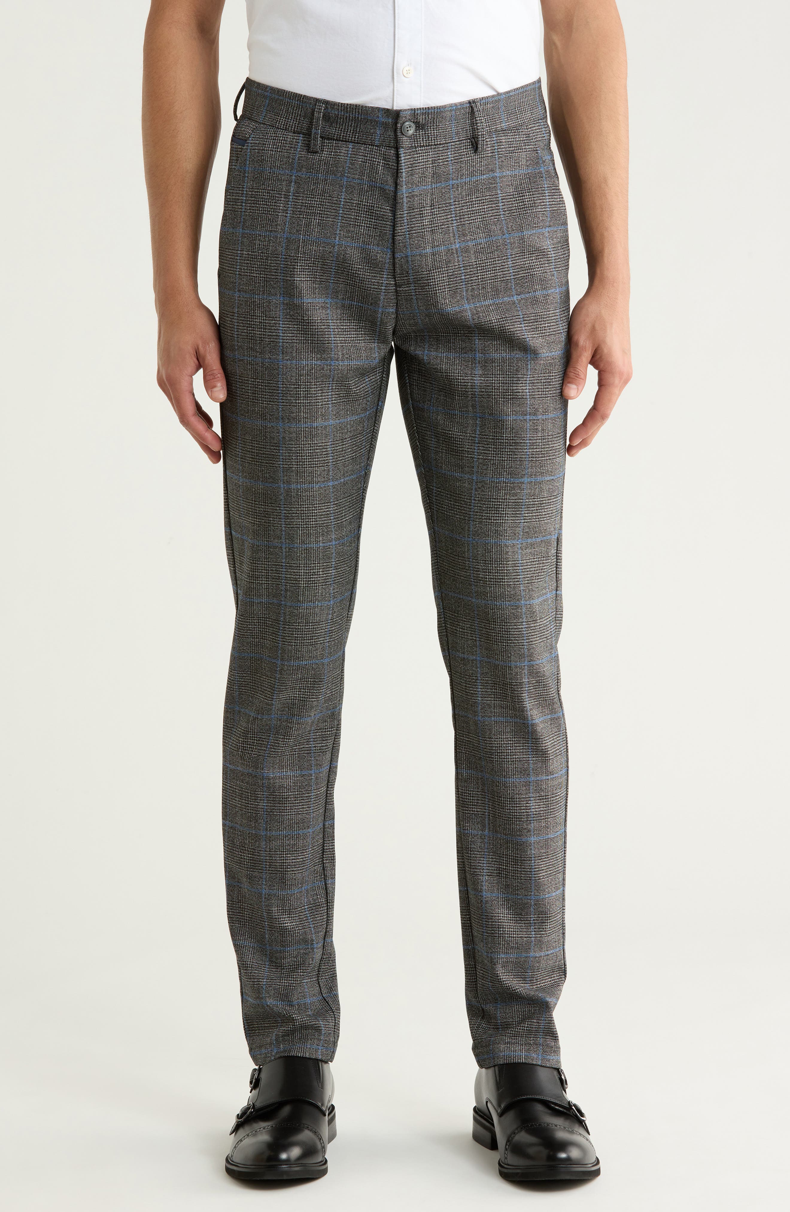 T.R. PREMIUM Plaid Straight Leg Trousers