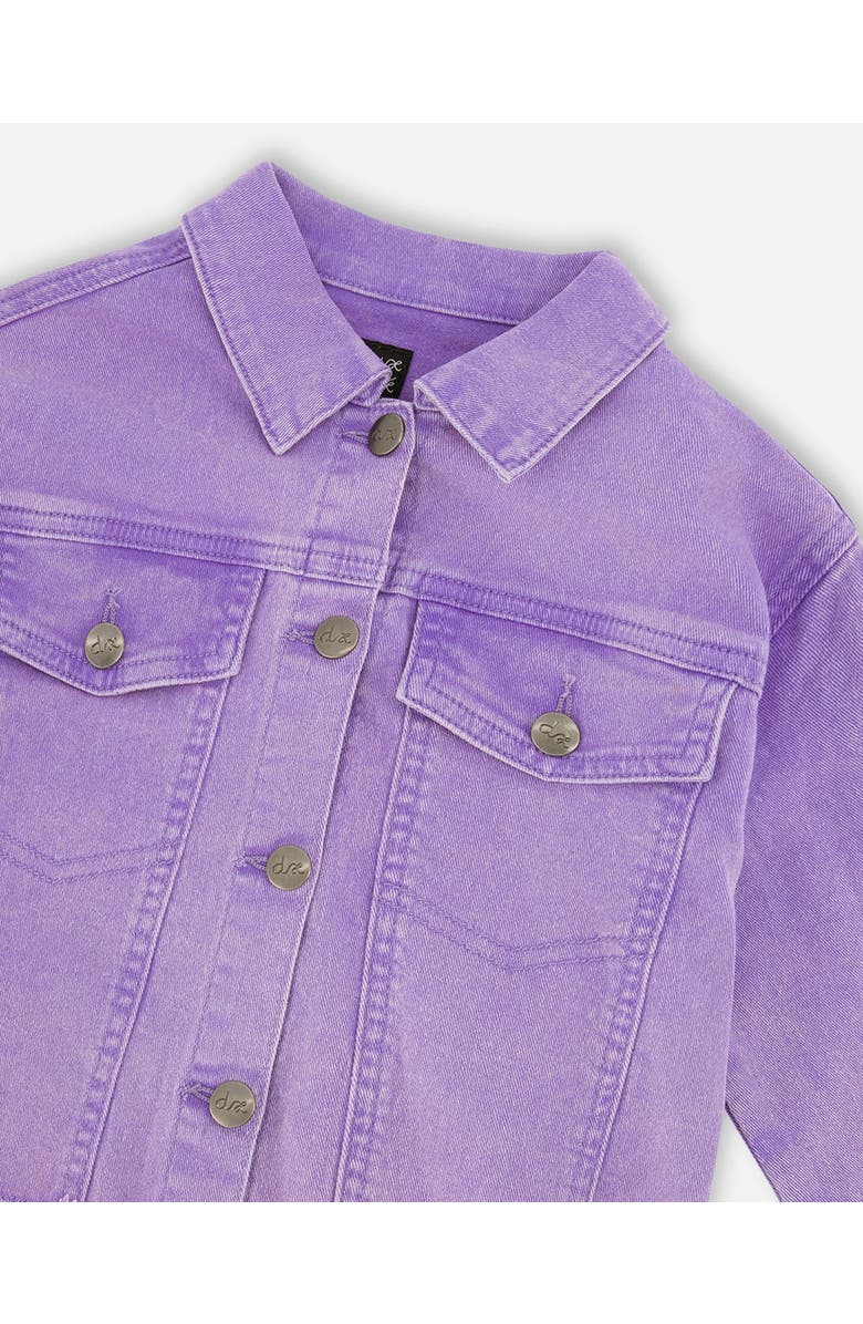 Deux par Deux Heart Embroidery Denim Jacket, Alternate, color, Mauve