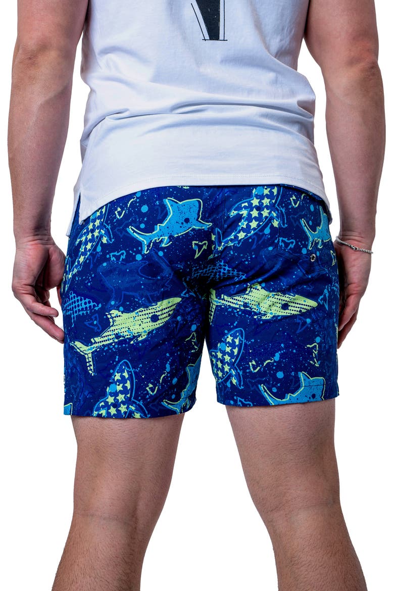 Lion Shark Blue Swim Trunks, Alternate, color, BLUE