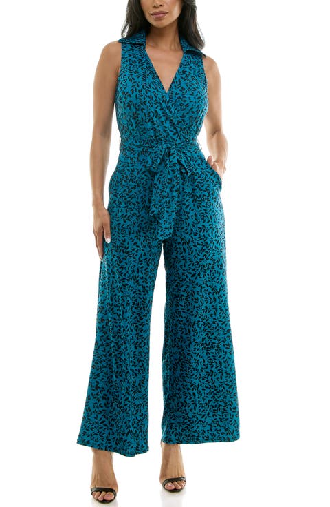 Sleeveless Faux Wrap Jumpsuit