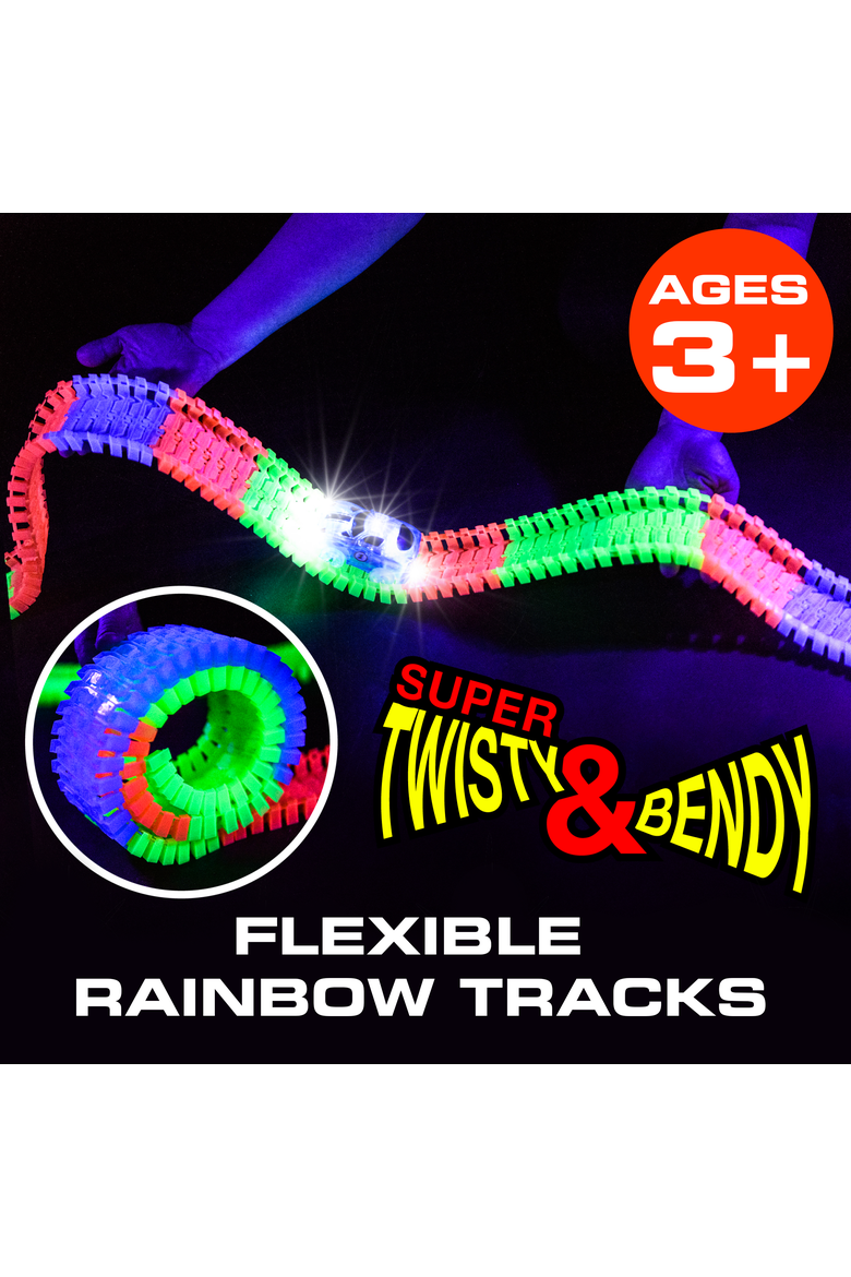 Large Glow Trax Race Tracks for Kids- 380pc, Alternate, color, Multi Color
