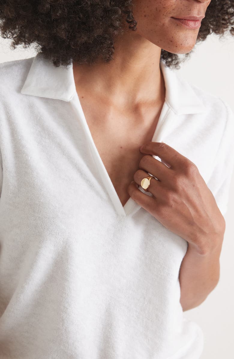 Marine Layer Terry Cloth Polo, Alternate, color, White