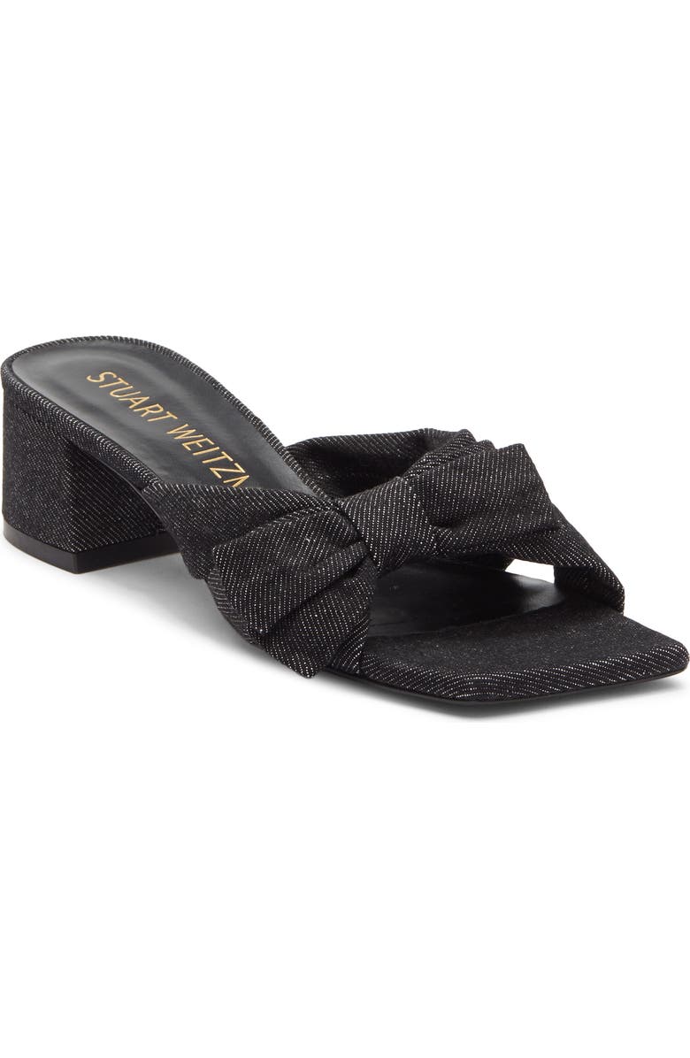 Stuart Weitzman Sofia 45 Slide Sandal, Main, color, Black